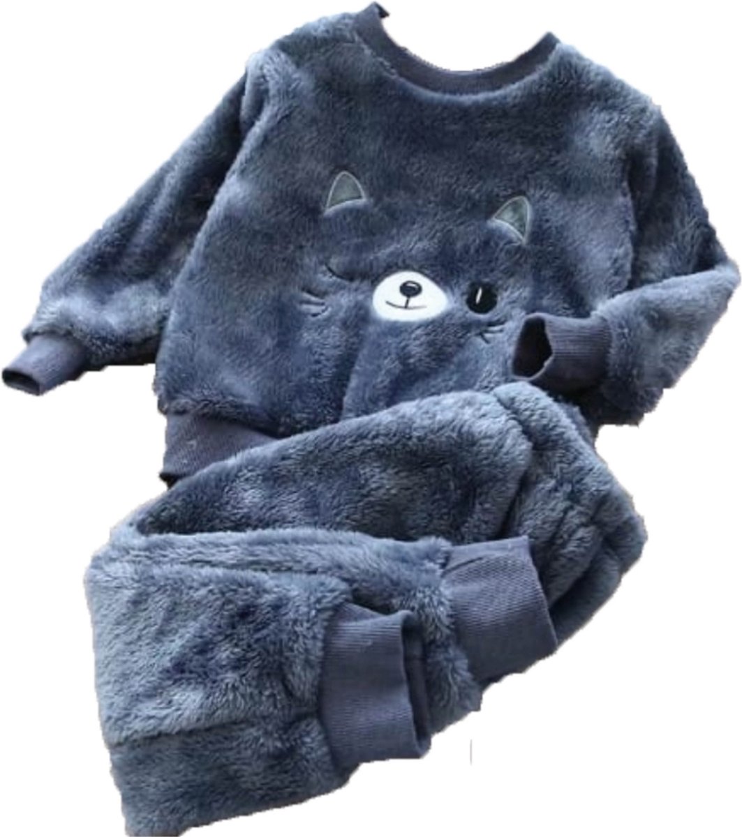 Kinder pyjama katje donker blauw