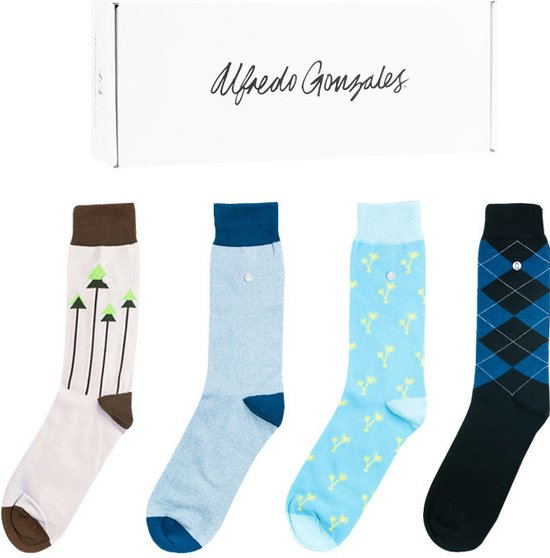 Alfredo Gonzales mixed prints 4P blauw 3537