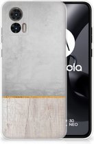Smartphone hoesje Motorola Edge 30 Neo Backcase Siliconen Hoesje Wood Beton