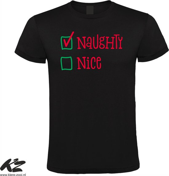 Klere-Zooi - Naughty / Nice - Zwart Heren T-Shirt - 4XL
