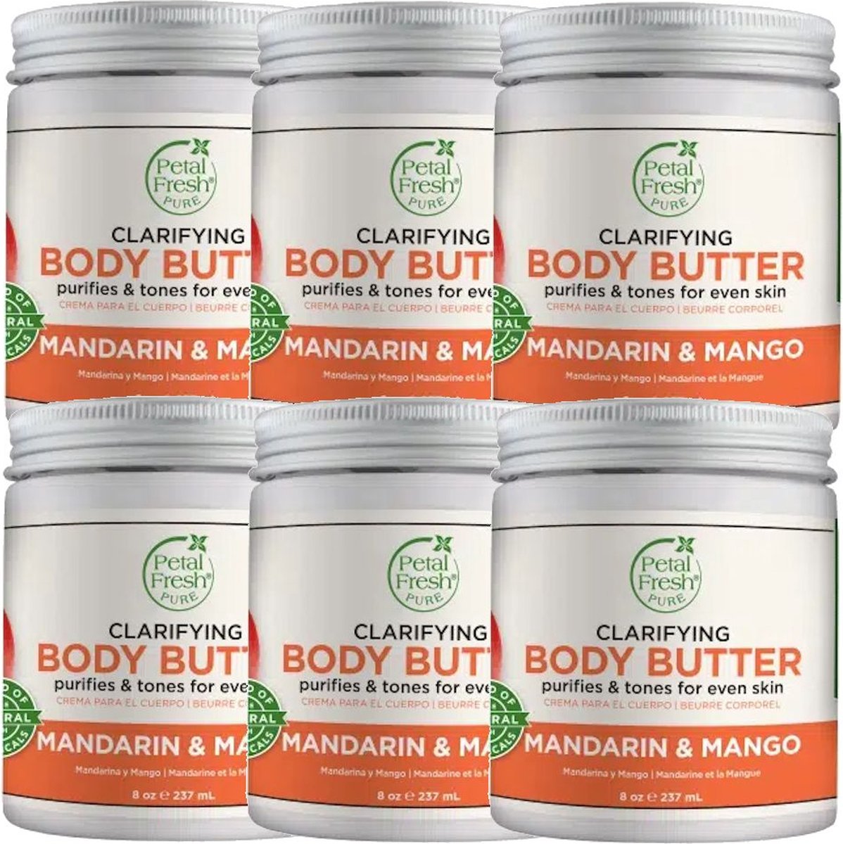 PETAL FRESH - Body Butter Mandarin & Mango - 6 Pak - Voordeelverpakking