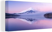 Canvas Schilderij Zonsopkomst bij Mount Fuji in Japan - 80x40 cm - Wanddecoratie