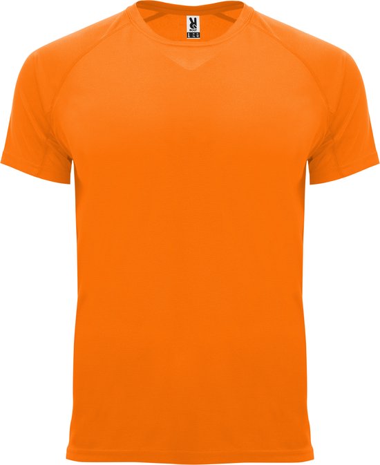 Fluorescent Oranje kinder unisex sportshirt korte mouwen Bahrain merk Roly 8 jaar 122-128