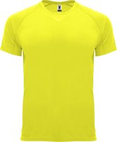 Fluorescent Geel kinder unisex sportshirt korte mouwen Bahrain merk Roly 4 jaar 98-104