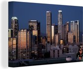 Los Angeles avond skyline Canvas 80x60 cm - Foto print op Canvas schilderij (Wanddecoratie)