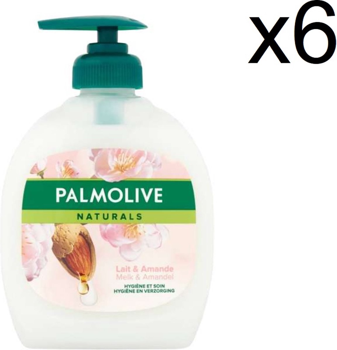 Palmolive Hygiëne Plus Anti-Bacteriële Handzeep Pomp - Amandel en Melk - 6 x 300 ml - Voordeelverpakking