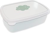 Broodtrommel Wit - Lunchbox - Brooddoos - Wolk - Meiden - Jongens - Sterren - Pastel - Kind - 18x12x6 cm - Volwassenen