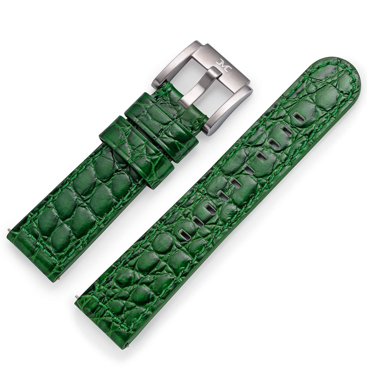 Marc Coblen - TW Steel Horlogeband Donkergroen Leer Alligator 22mm