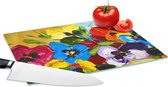 Glazen Snijplank - 28x20 - Olieverf - Schilderij - Bloemen - Snijplanken Glas
