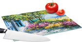 Glazen Snijplank - 28x20 - Schilderij - Planten - Bloemen - Huis - Olieverf - Snijplanken Glas