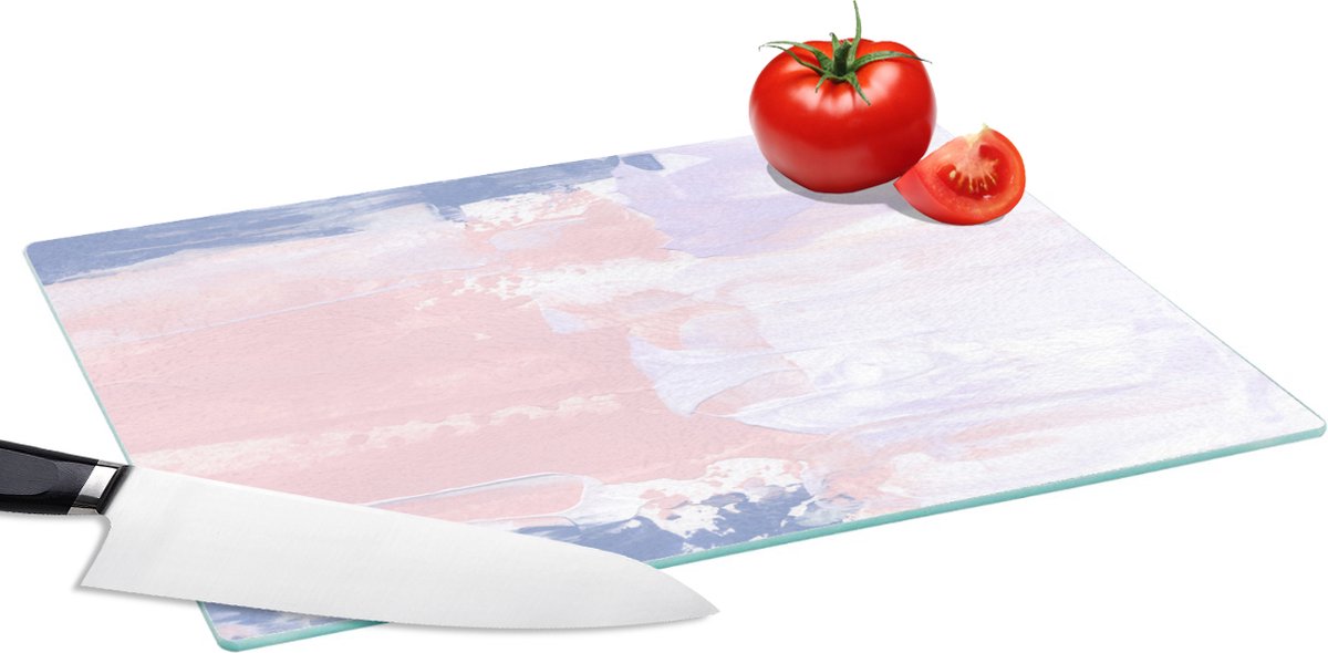 Glazen Snijplank - 39x28 - Pastel - Design - Verf - Snijplanken Glas