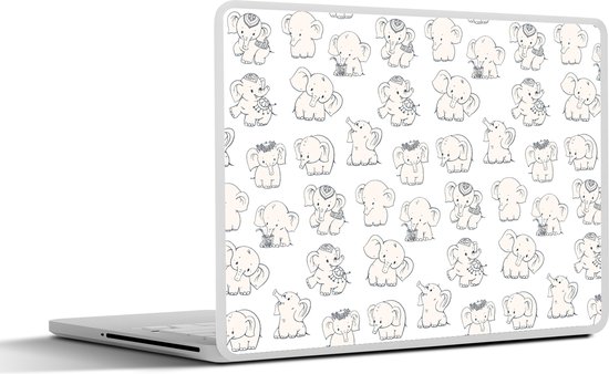Sticker pour ordinateur portable - 15,6 pouces - Éléphant - Motif - Bébé - 36x27,5cm - Autocollants pour ordinateur portable - Skin pour ordinateur portable - Housse