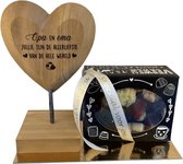 Wooden Heart - Opa en Oma - Bonbons - Lint: Speciaal voor jou - Cadeauverpakking