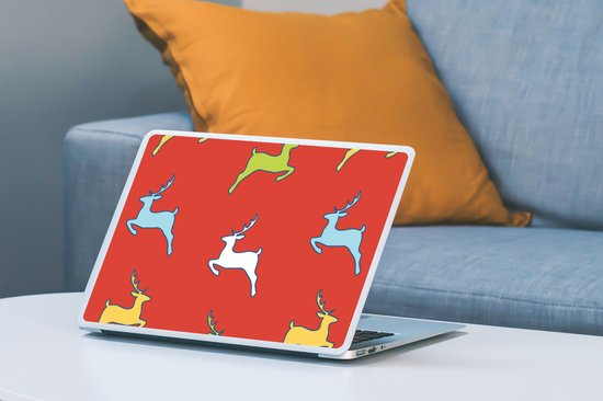Sticker ordinateur portable - 14 pouces - Motif - Cerf - Rouge