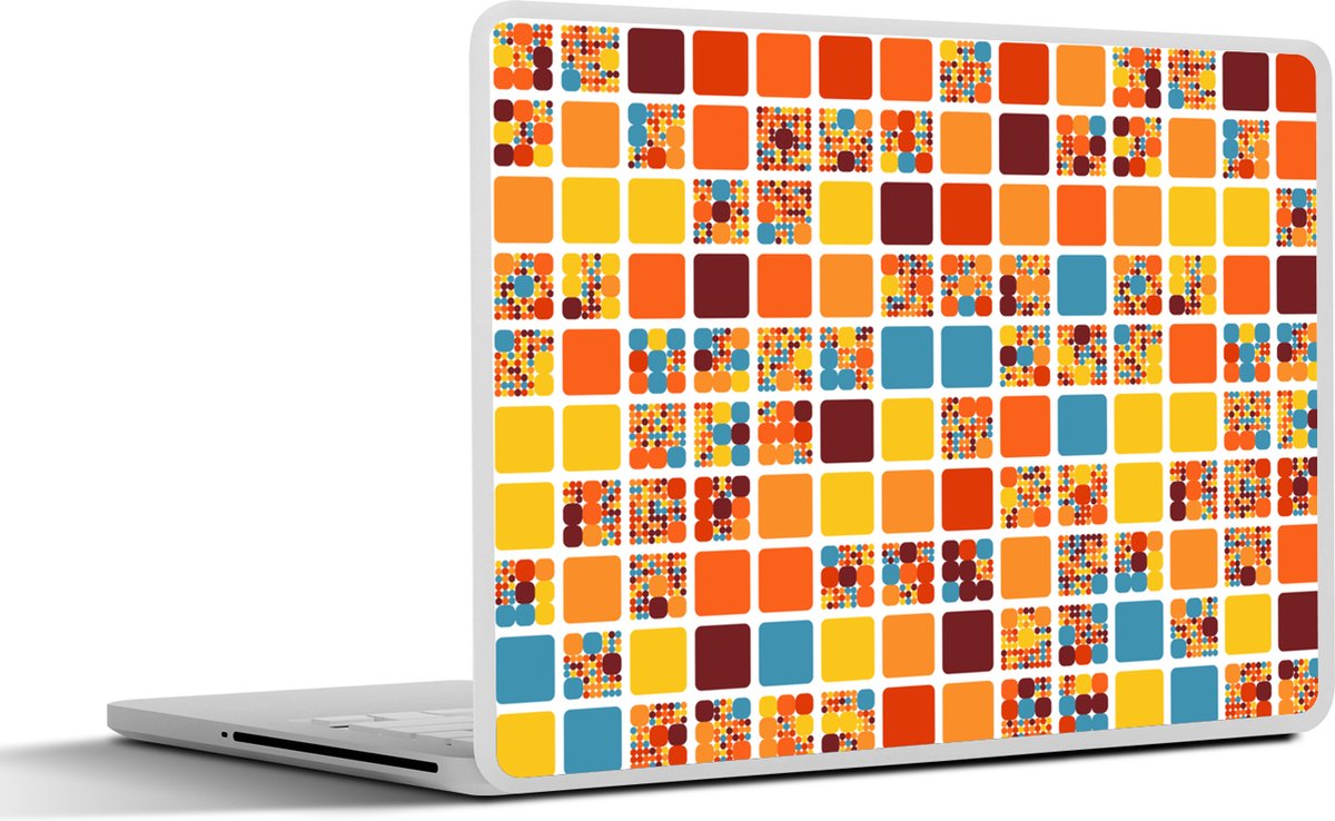 Laptop sticker - 14 inch - Patronen - Seventies - Stad - 32x5x23x5cm - Laptopstickers - Laptop skin - Cover