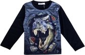 Kinder longsleeve trui met dino print | Dinosaurus full color print | T-Rex | Kleur Zwart | Maat 98/104 | sweatshirt | Zeer mooi!