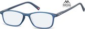 Montana Eyewear BLF51A lunettes de lecture - lunettes d'ordinateur +2,50 bleu - rectangulaire - étui rigide inclus