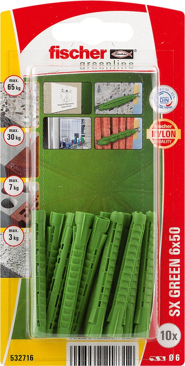 Fischer Pluggen SX Green 6 x 50