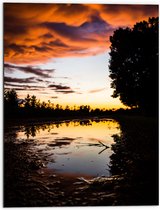 WallClassics - Dibond - Schemering over Wateren - 60x80 cm Foto op Aluminium (Met Ophangsysteem)