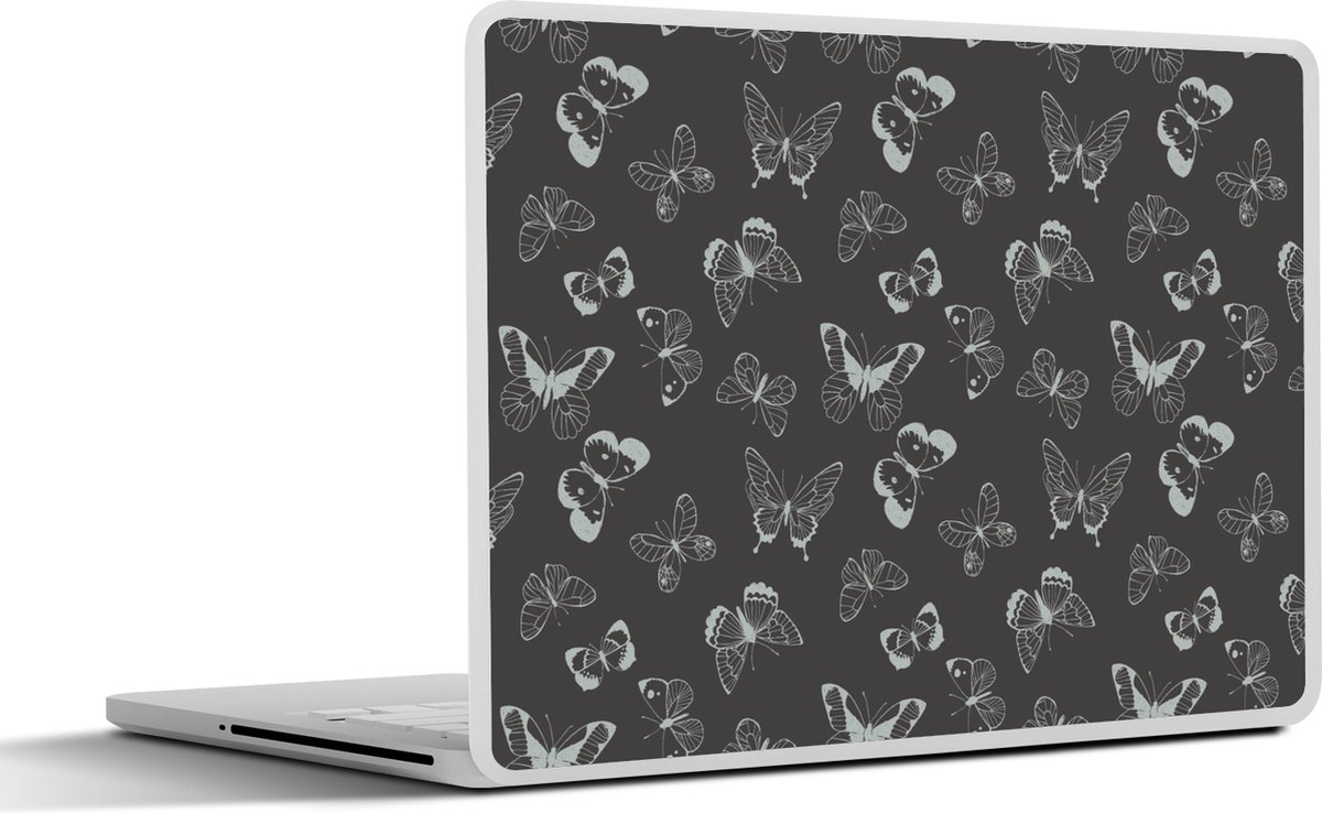 Laptop sticker - 15.6 inch - Vlinders - Retro - Design - 36x27,5cm - Laptopstickers - Laptop skin - Cover