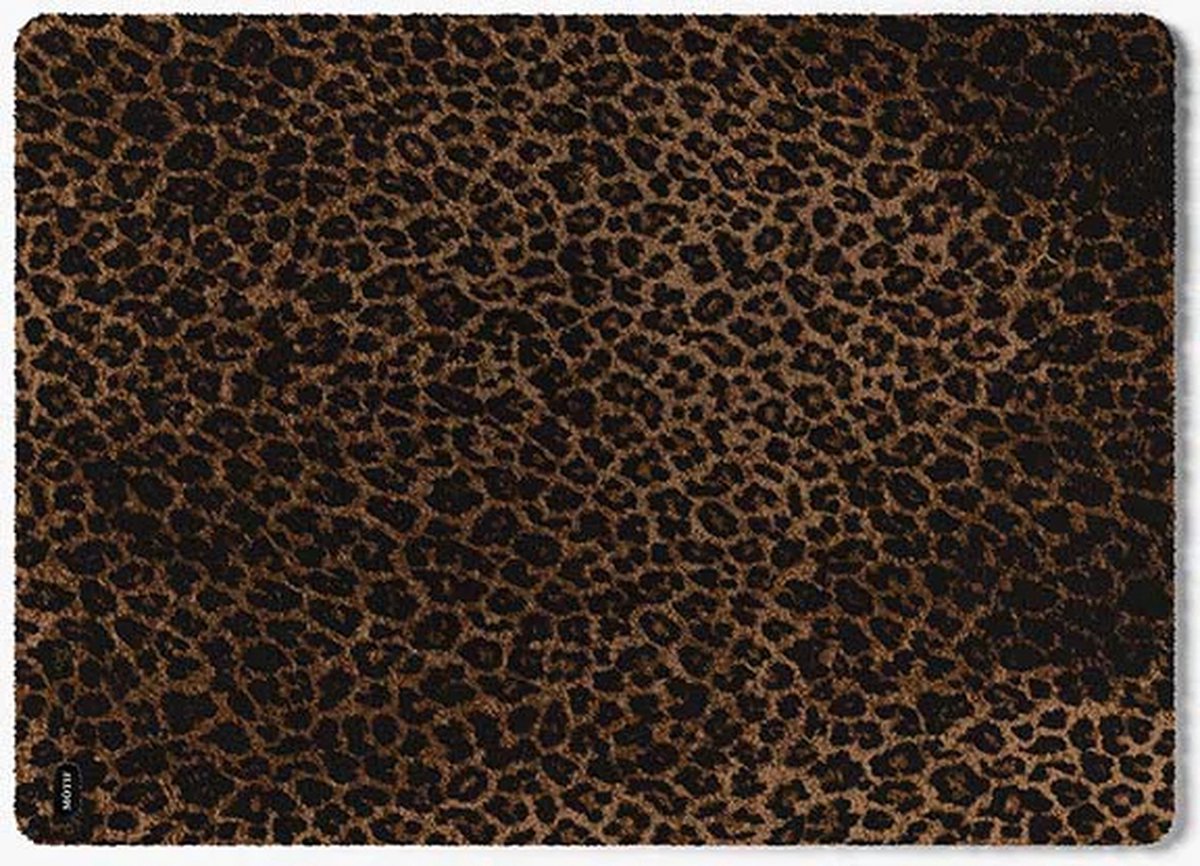Mótif Motif Pluche Matten 60x85 cm geluiddempend “ deurmat geschikt voor tapijt & harde vloeren“ anti-slip rubber “ home accessoires“ Leopard Naturel