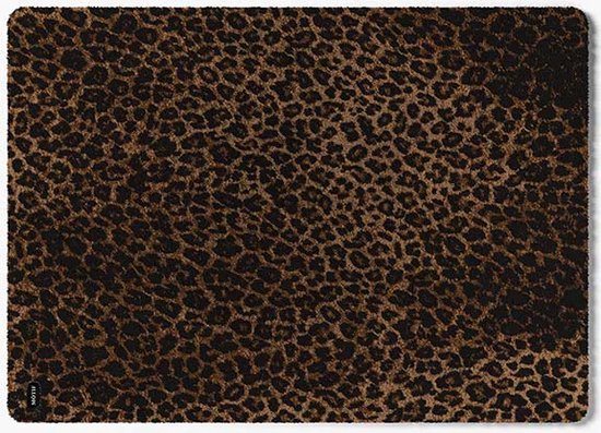 Mótif Leopard Naturel - Beige wasbare deurmat met luipaard patroon 60 cm x 85 cm - Deurmat binnen met print