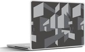 Laptop sticker - 17.3 inch - 3D - Patronen - Zwart Wit - 40x30cm - Laptopstickers - Laptop skin - Cover
