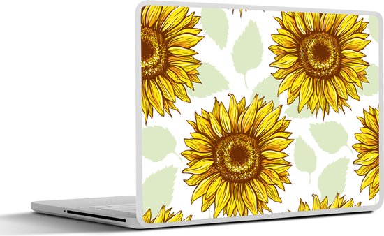 Laptop sticker - 11.6 inch - Zonnebloem - Patronen - Bloemen - 30x21cm - Laptopstickers - Laptop skin - Cover