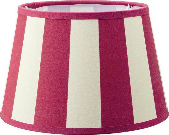 Home Sweet Home Lampenkap Classic rond schuin - van stof - rood/Wit - Klassiek stoffen Lampenkap - 20/20/13cm - E27 lamphouder - voor wandlamp, tafellamp - RoHS getest