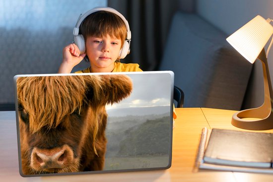 Sticker pour ordinateur portable - 15,6 pouces - Scottish Highlander - Oranje - Nez