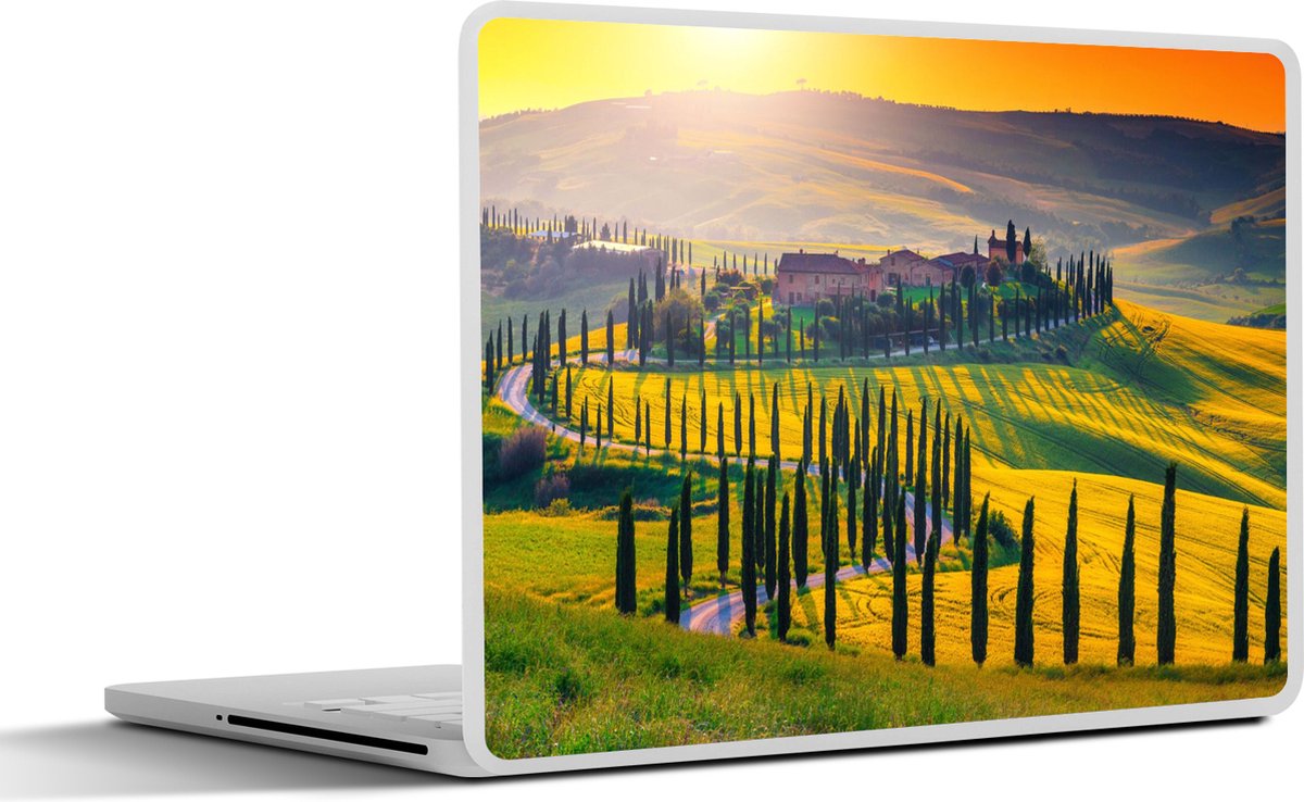 Laptop sticker - 13.3 inch - Gras - Zon - Heuvel - Landschap - 31x22,5cm - Laptopstickers - Laptop skin - Cover