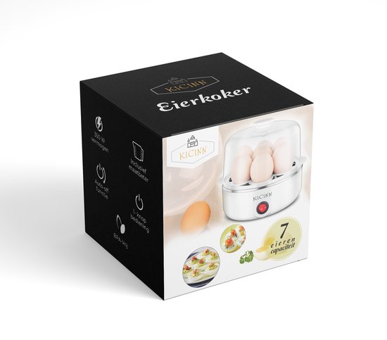 Kicinn Elektrische Eierkoker - Geschikt voor 7 eieren - Wit - Kicinn