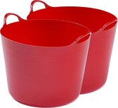 Whitefurze Flexibele emmer - 2x - 39 liter - Kunststof - Rood - 43 x 49 x 37 cm