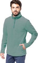 Kariban Fleece trui - sky groen - halve ritskraag - warme winter sweater - heren - polyester L
