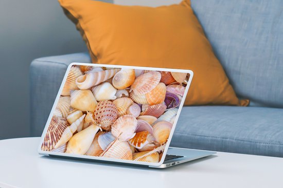 Autocollant pour ordinateur portable - 11,6 pouces - Coquillages - Plage - Été - Oranje - 30x21cm - Autocollants pour ordinateur portable - Peau pour ordinateur portable - Couverture