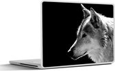 Laptop sticker - 15.6 inch - Wilde dieren - Wolf - Zwart - Wit - 36x27,5cm - Laptopstickers - Laptop skin - Cover