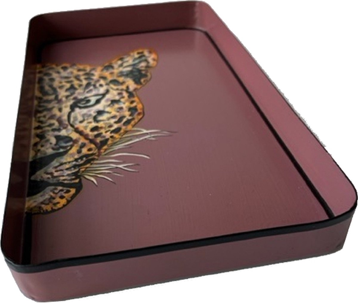 Dienblad Fauna Les Ottomans handbeschilderd - Panther rechts