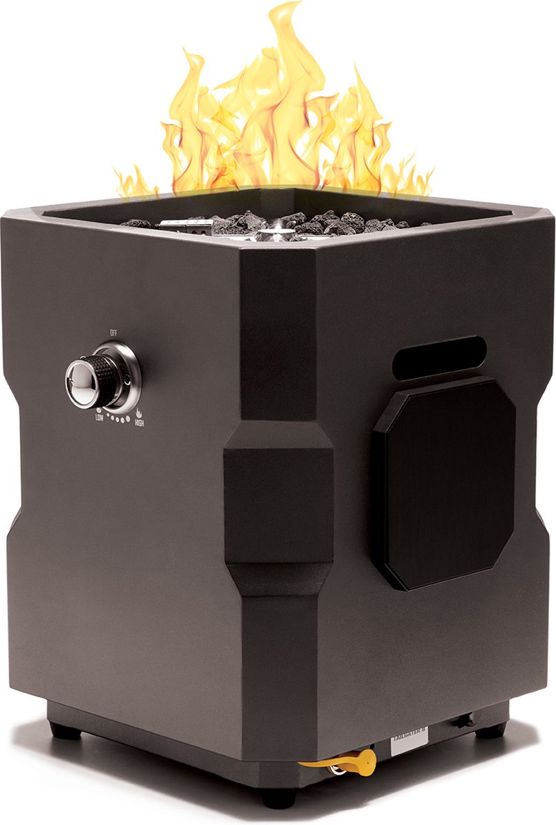 Ukiah Tailgater II Tuinhaard – Vuurkorf, Terrasverwarmer & Bluetooth Speaker in één - Party Speaker Beat-to-Music Vuurshow – Draagbaar en Stijlvol - Gas – 2.1 Sound System – Voor Buiten, Strand, Camping & Tuin - Zwart – foto 7