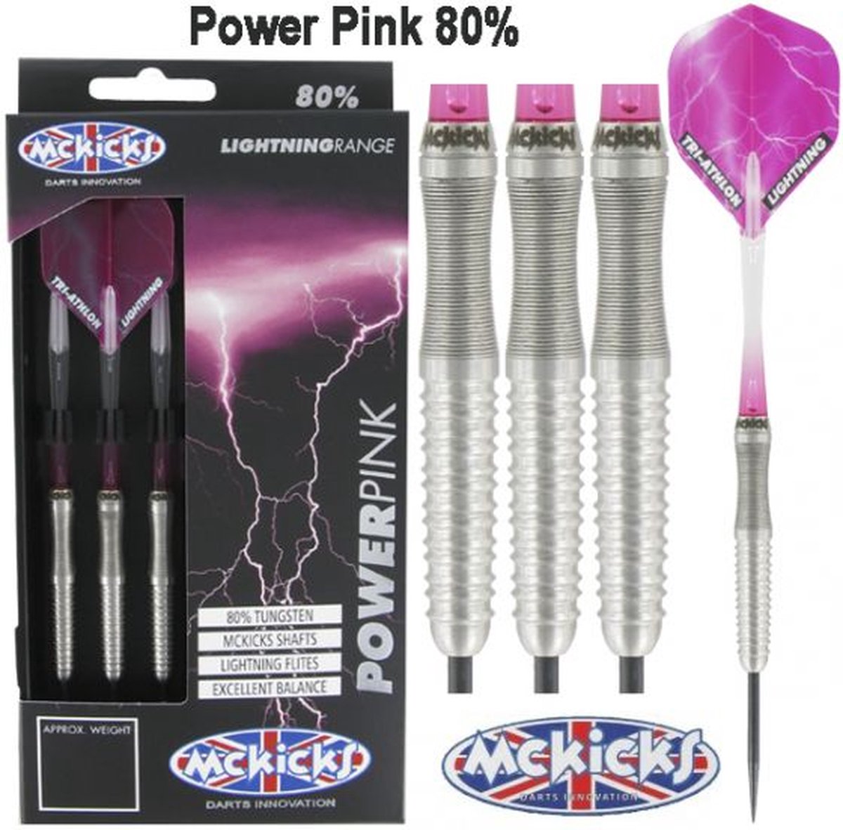 McKicks Power Pink 80% Dartpijlen 22 - 24 Gram - 24 gram