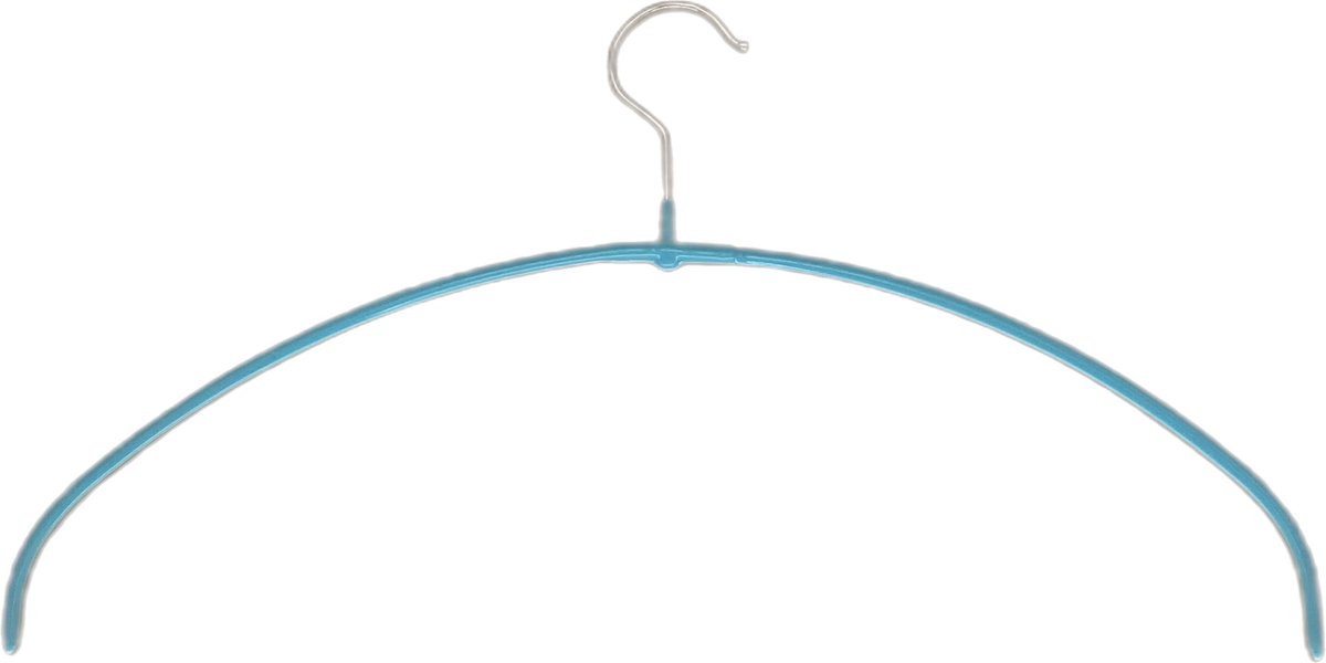 TopHangers [Set van 5] - Ruimtebesparende metalen kledinghanger voor blouses / jurken / shirts / lingerie | Volledig voorzien van lichtblauwe anti-slip coating | Gecertificeerd als 'Eco friendly' en 'Skin friendly' | 'Mawa 40PT'