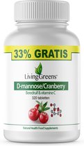 LivingGreens-Cranberry D Mannose- 240 + 80 tabletten Gratis-Voordeelverpakking-Beredruif-vitamine C