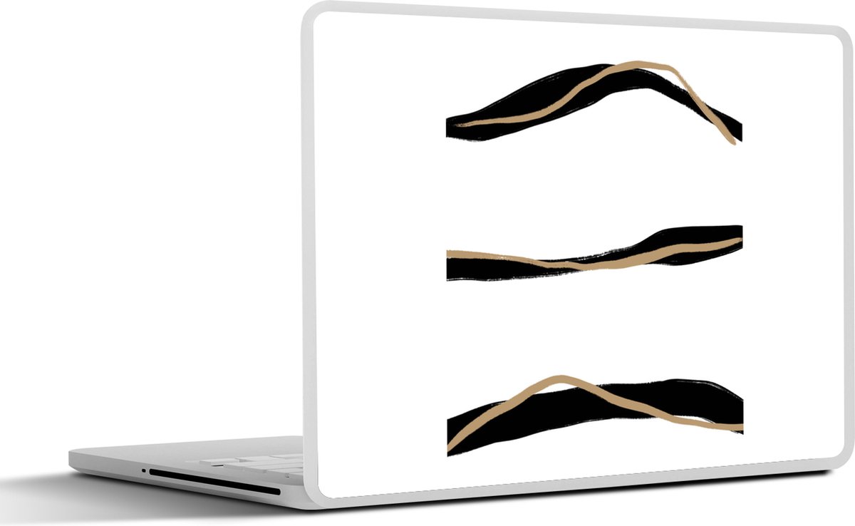 Laptop sticker - 15.6 inch - Lijn - Zwart - Design - 36x27,5cm - Laptopstickers - Laptop skin - Cover
