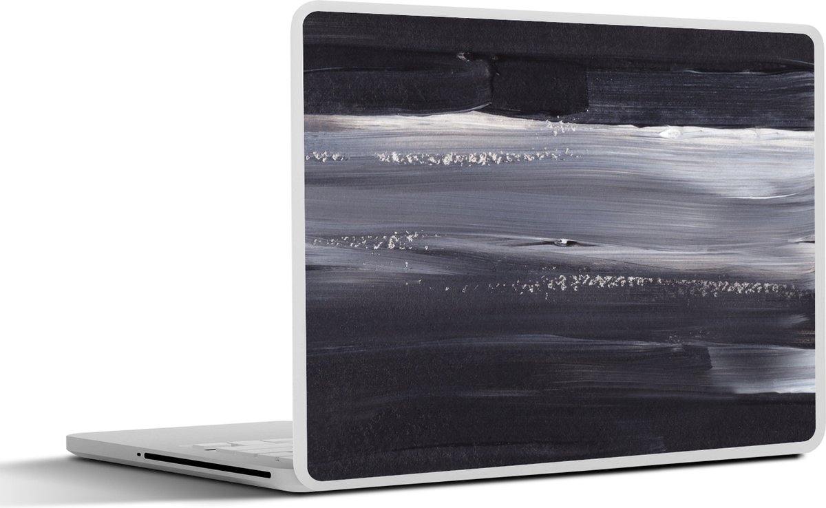 Laptop sticker - 13.3 inch - Verf - Abstract - Zwart - 31x22,5cm - Laptopstickers - Laptop skin - Cover