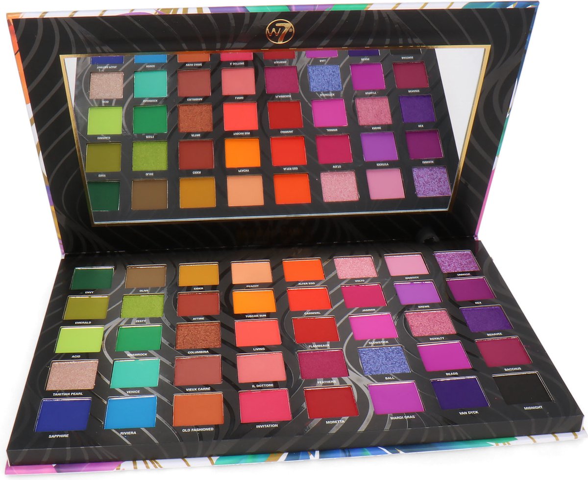 Goedkoopste W7 Mardi Grass 40 Amazing Pressed Pigments Oogschaduw Palette