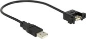 Delock - Aansluitkabel USB 2.0 type A-stekker naar USB 2.0 type A-bus - 25 cm - Zwart