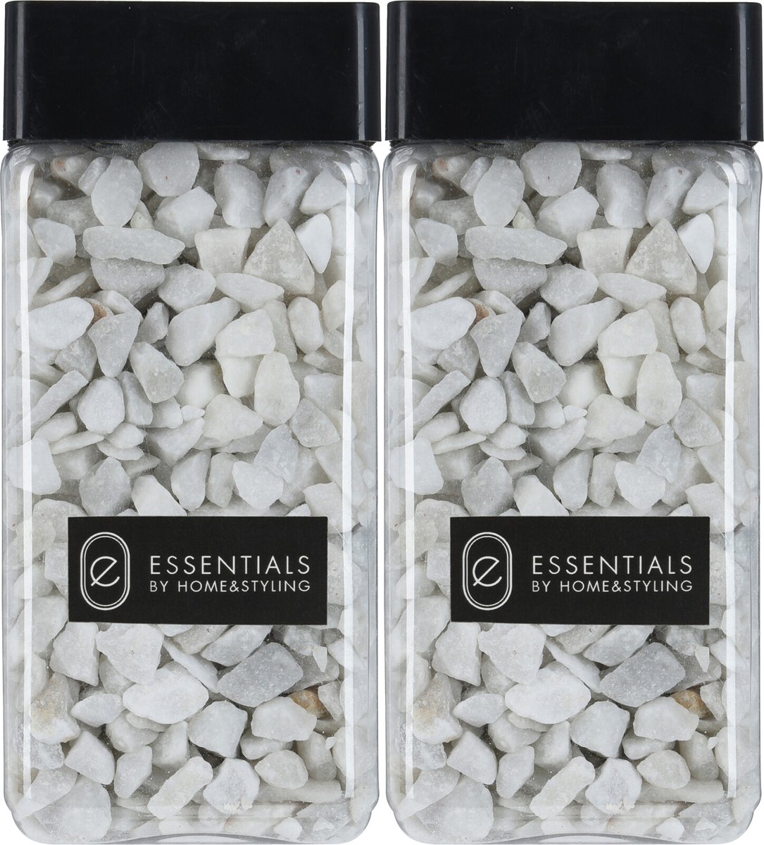 Decoratie steentjes/hobby steentjes - Wit - 1100 ml - 9/13 mm