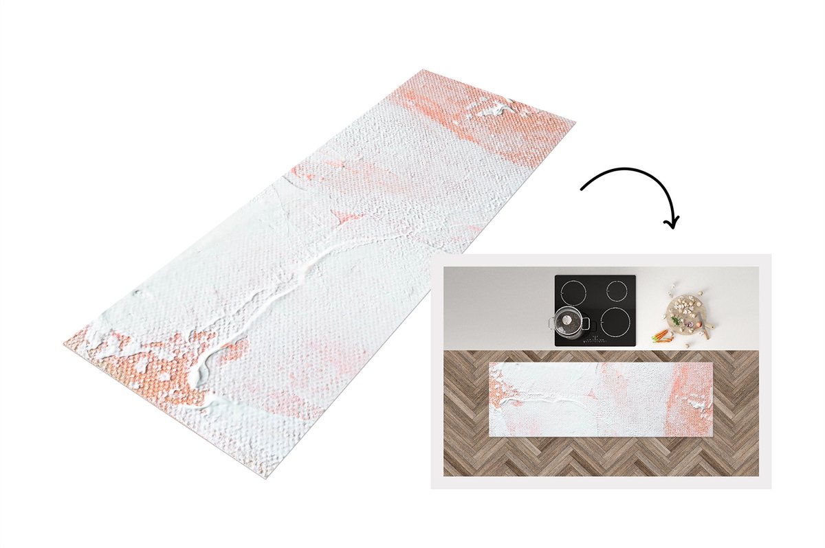 KitchenYeah Keukenloper - Loper keuken - Verf - Abstract - Design - 180x60 cm - Keukenloper vinyl Multicolor