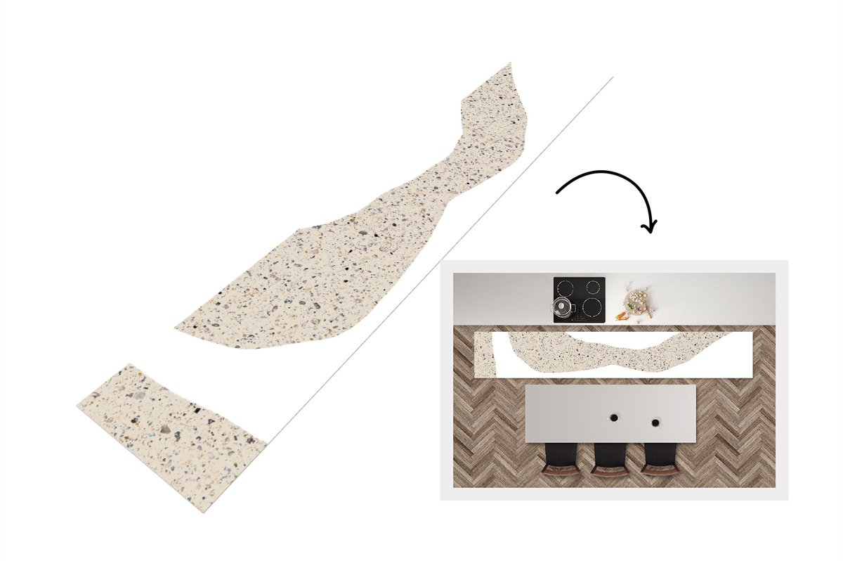 Keukenloper - Loper keuken - Abstract - Glitter - Design - 300x50 cm - Keukenloper vinyl