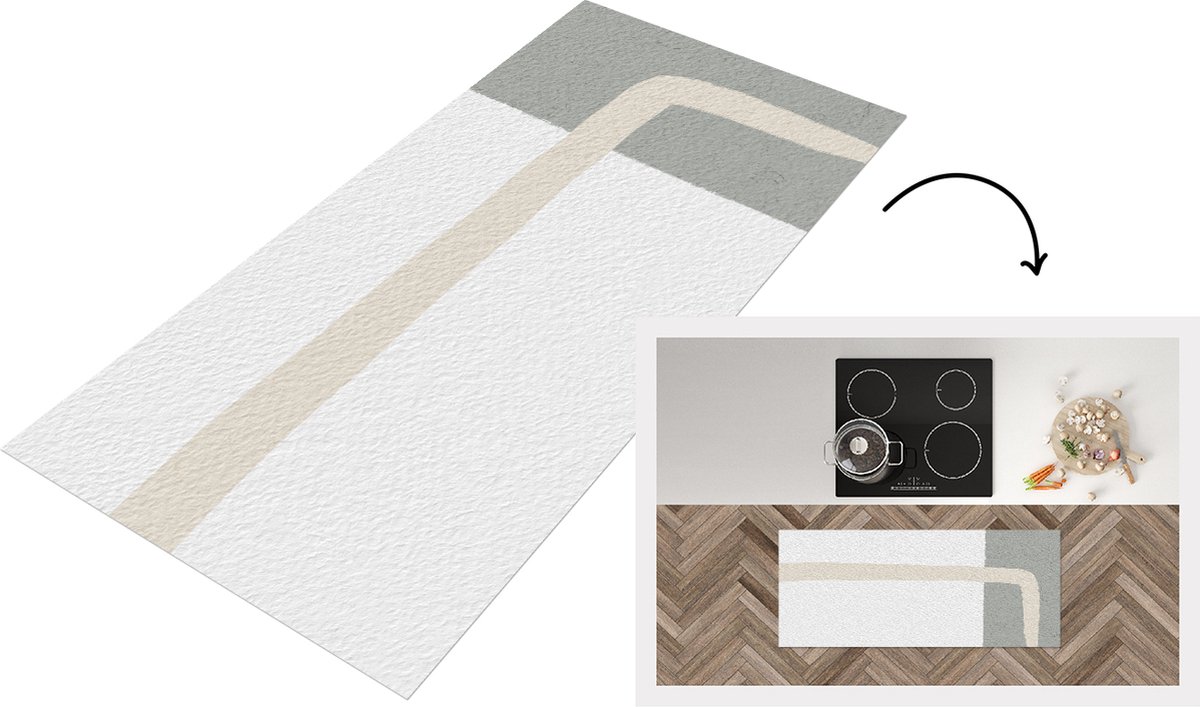 KitchenYeah Keukenloper - Loper keuken - Abstract - Minimalisme - Design - Keukenloper vinyl Multicolor