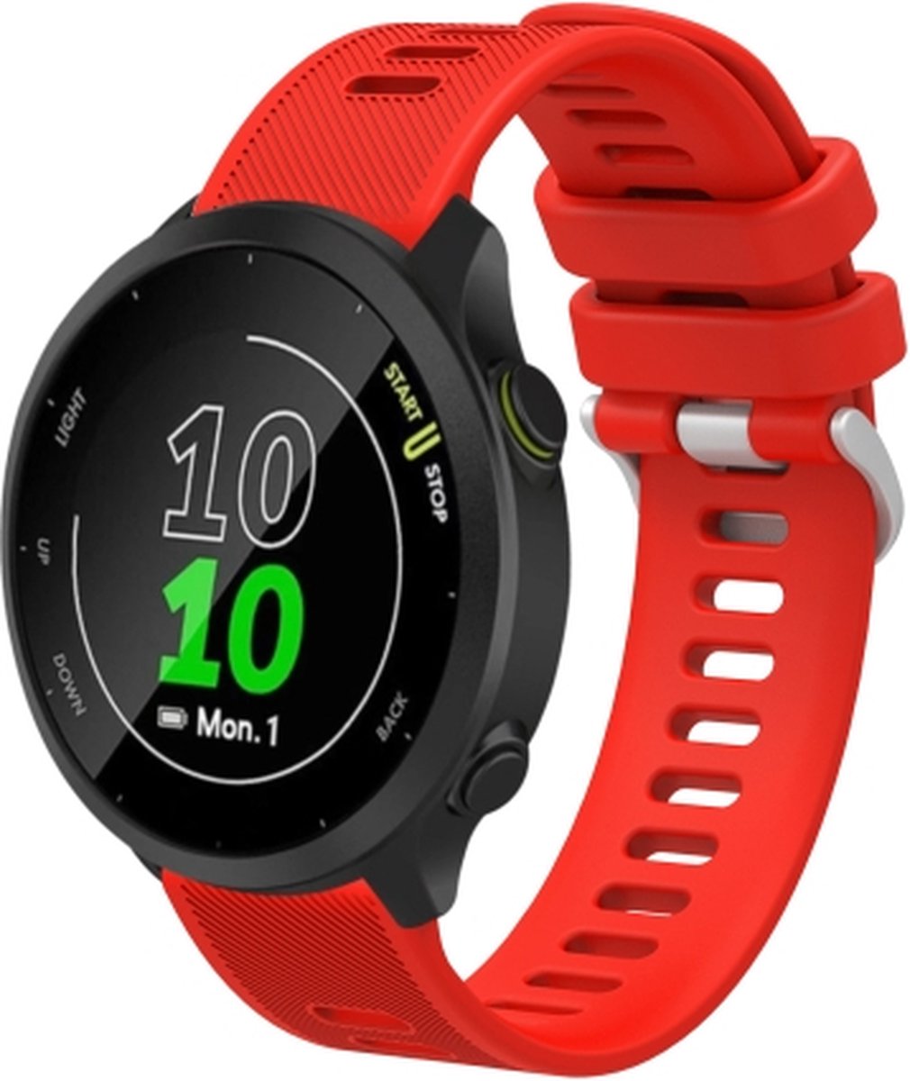 For Garmin Forerunner 55 20mm Silicone Twill Watch Band Red bol
